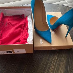 Christian Louboutin Blue Suede Pump